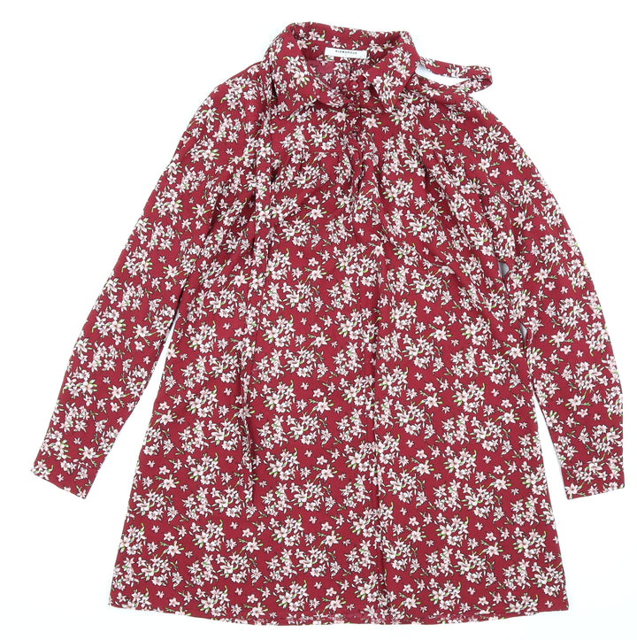 Glamorous Womens Red Floral  T-Shirt Dress  Size 6