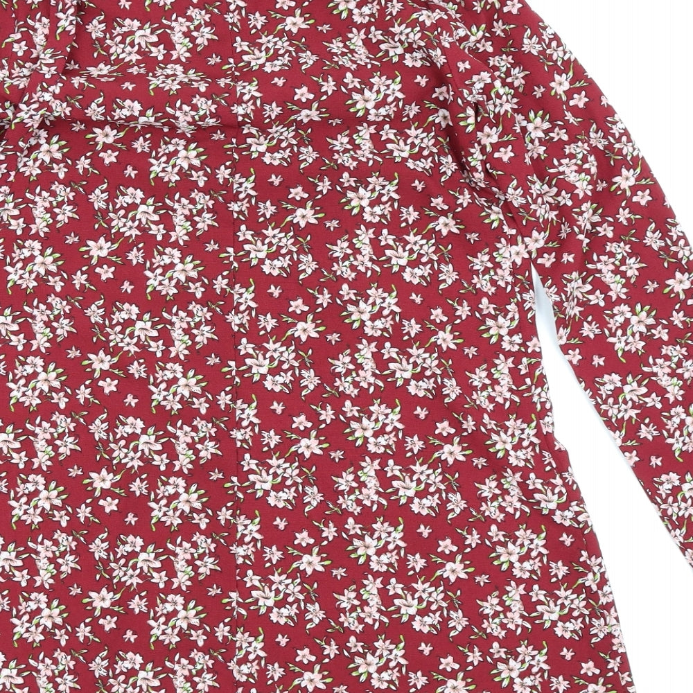 Glamorous Womens Red Floral  T-Shirt Dress  Size 6