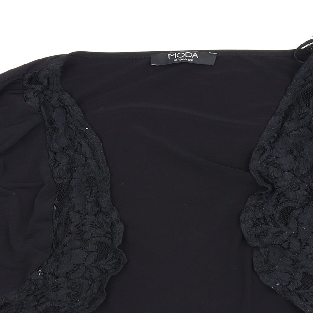 Asda George Womens Black   Cardigan Jumper Size 22  - crop cardigan
