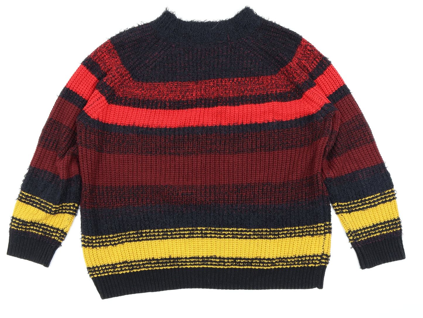 Papaya Womens Black Striped  Pullover Jumper Size L