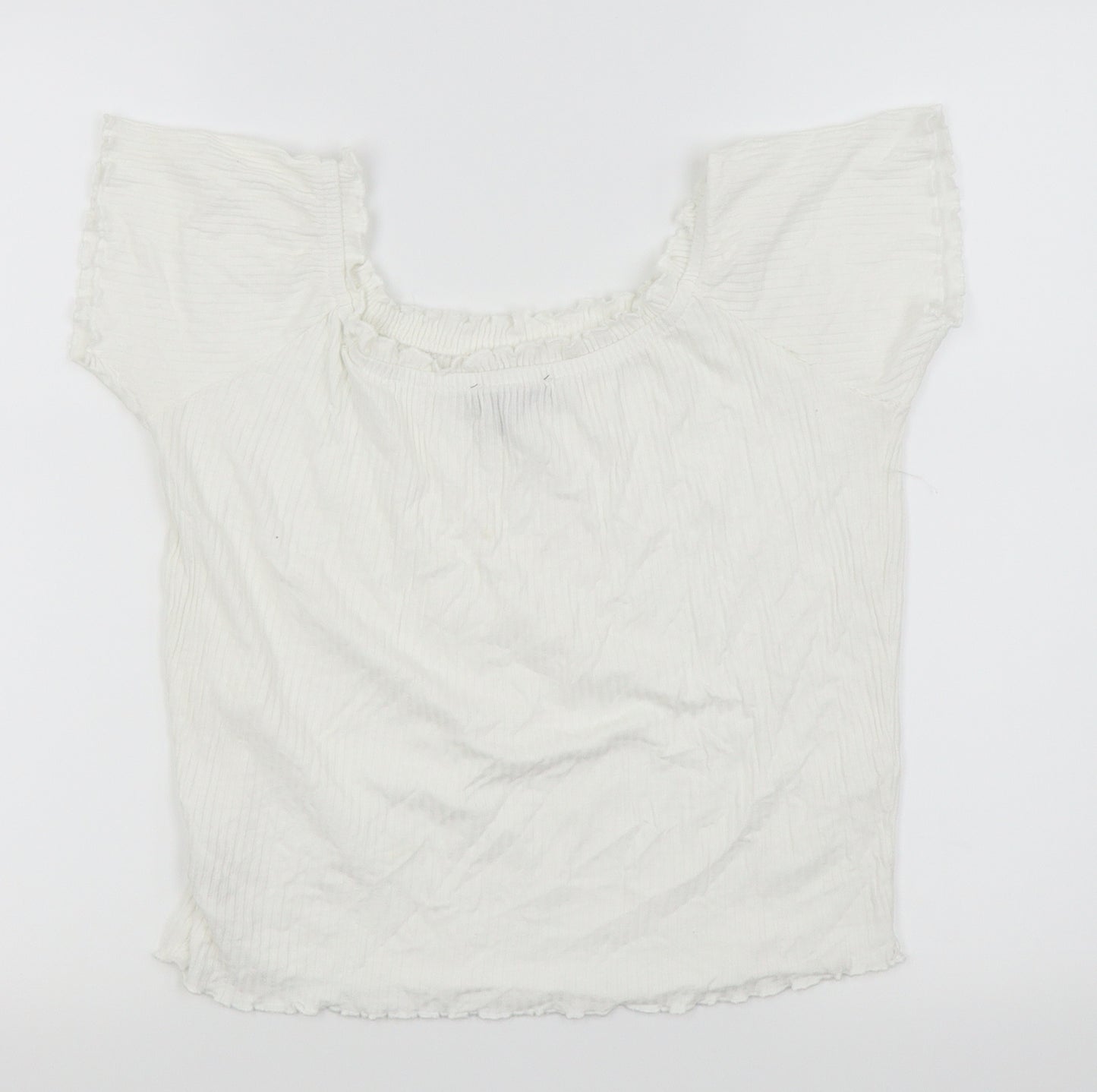 Primark Womens White   Basic T-Shirt Size 20  - crop top