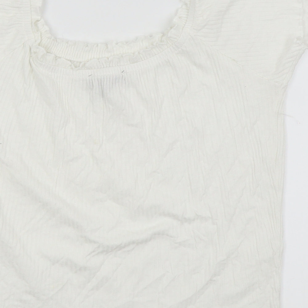 Primark Womens White   Basic T-Shirt Size 20  - crop top