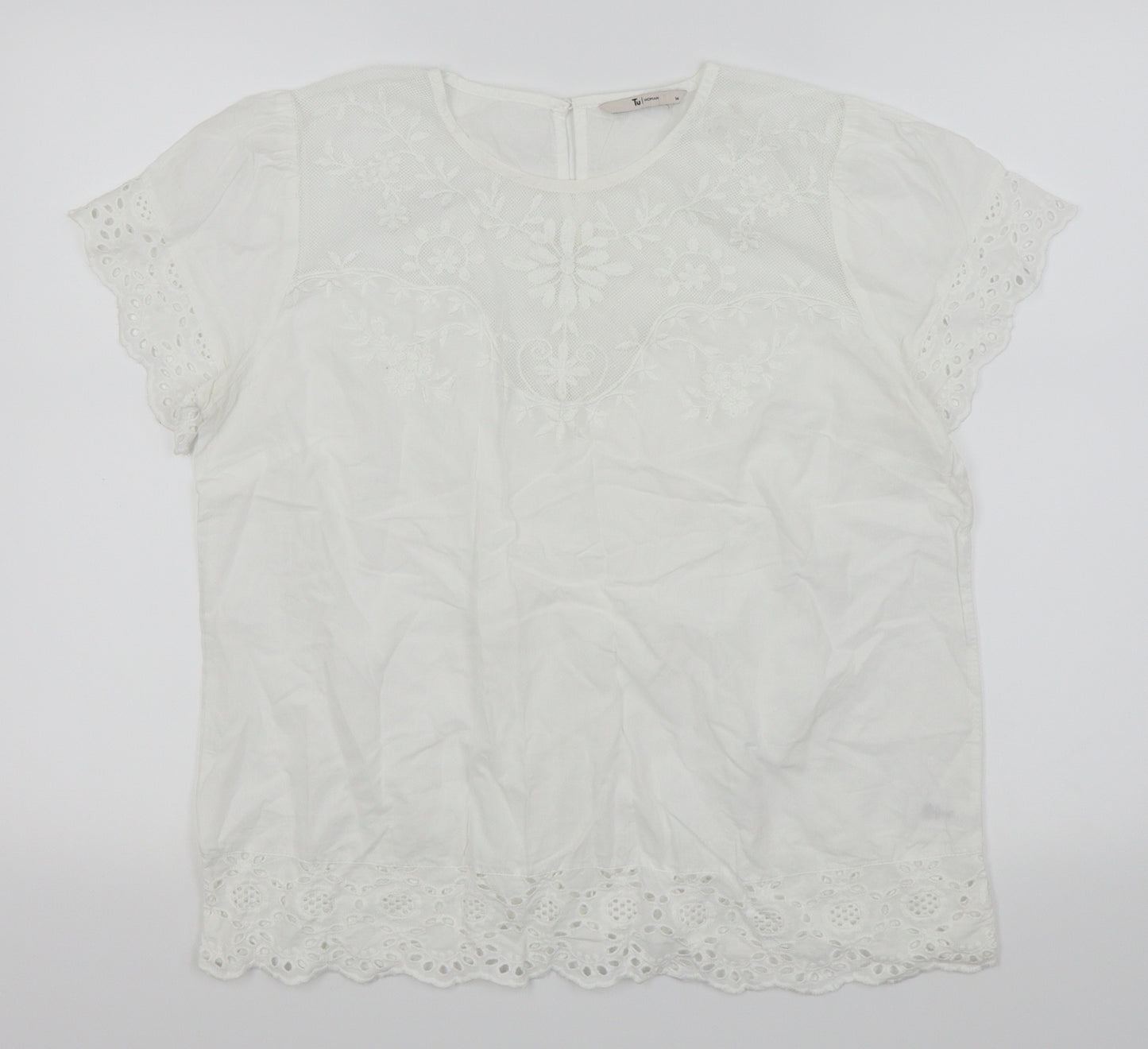 TU women Womens White   Basic T-Shirt Size 14