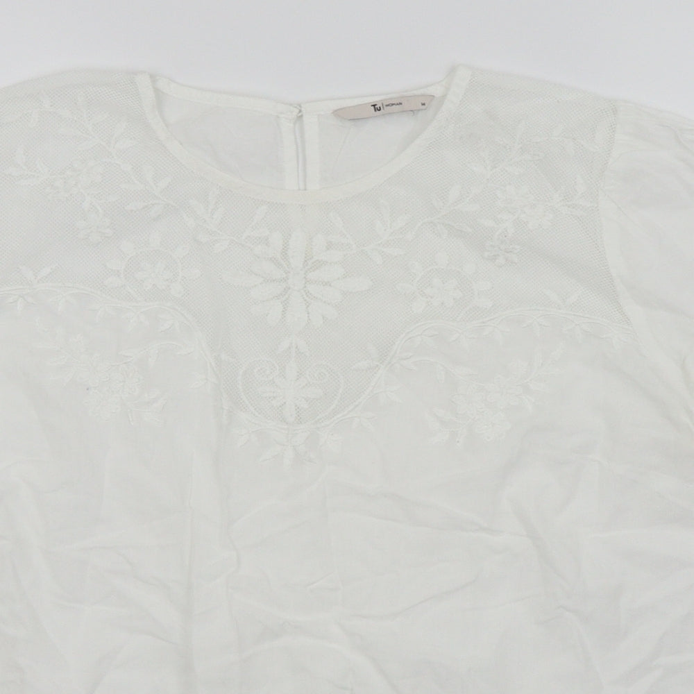 TU women Womens White   Basic T-Shirt Size 14