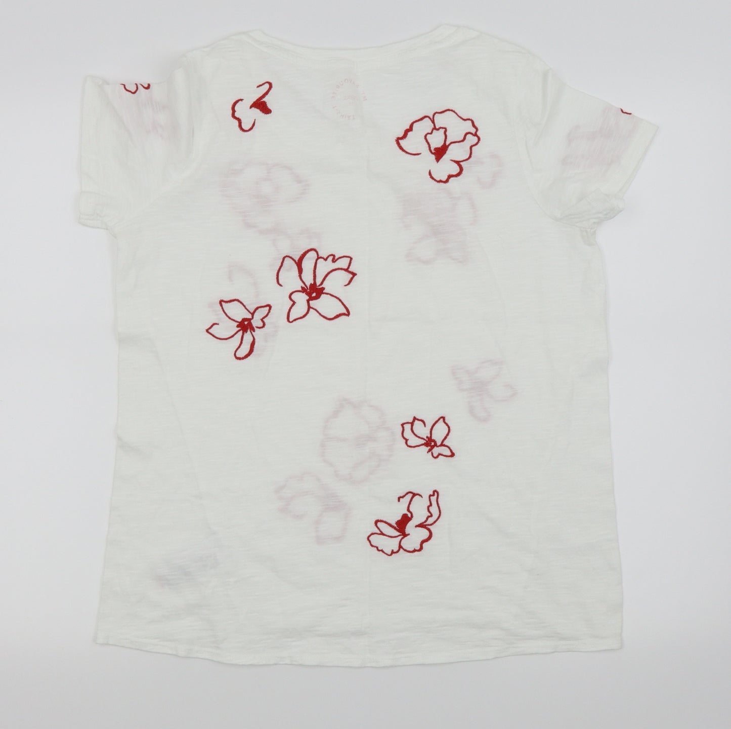 NEXT Womens White Floral  Basic T-Shirt Size 14