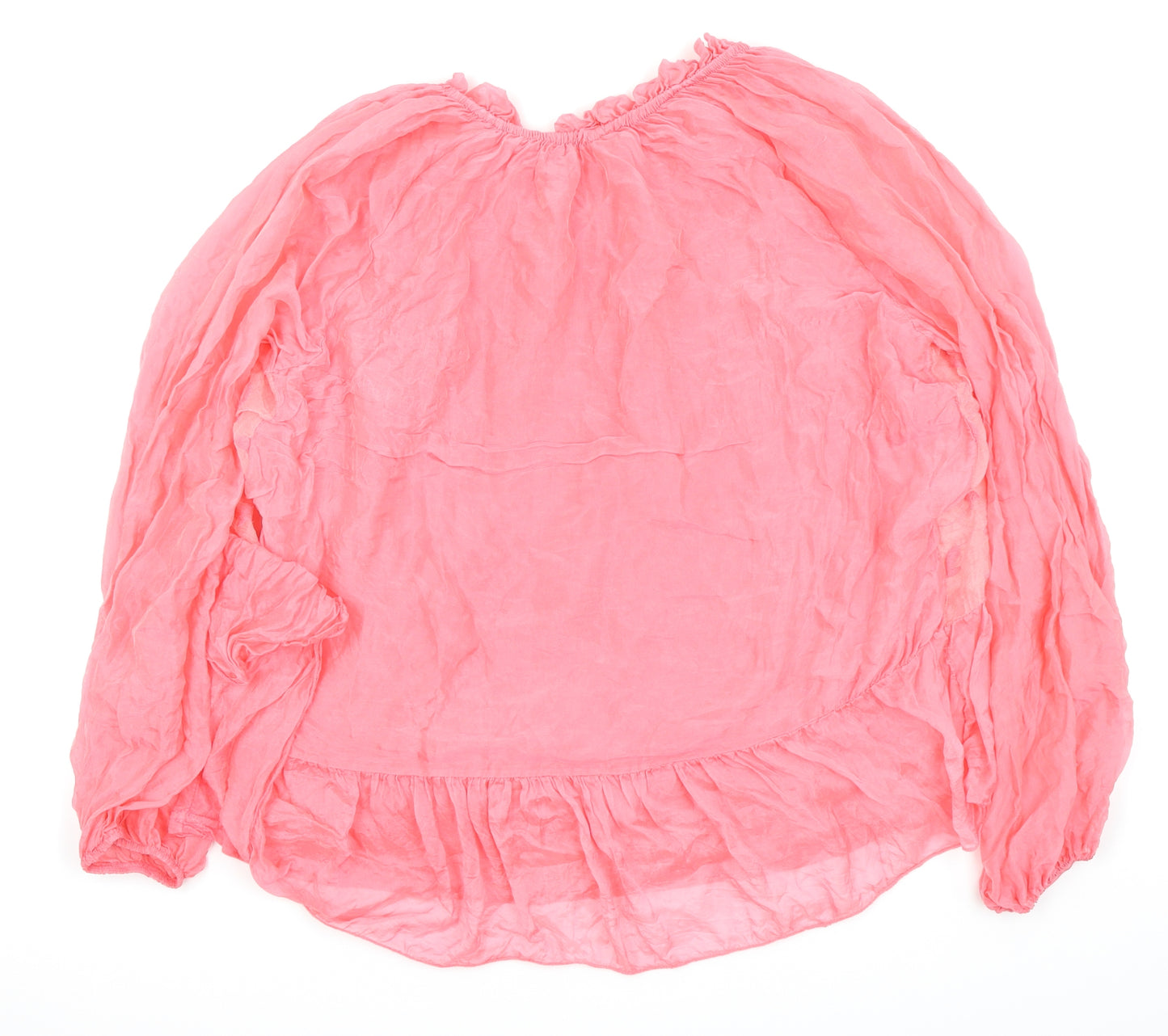 collection gaia Womens Pink Floral  Basic Blouse Size S