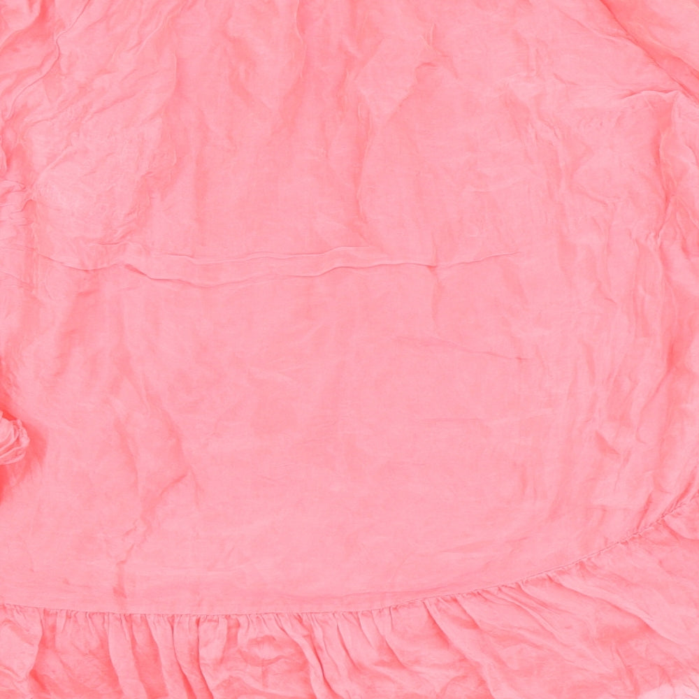 collection gaia Womens Pink Floral  Basic Blouse Size S