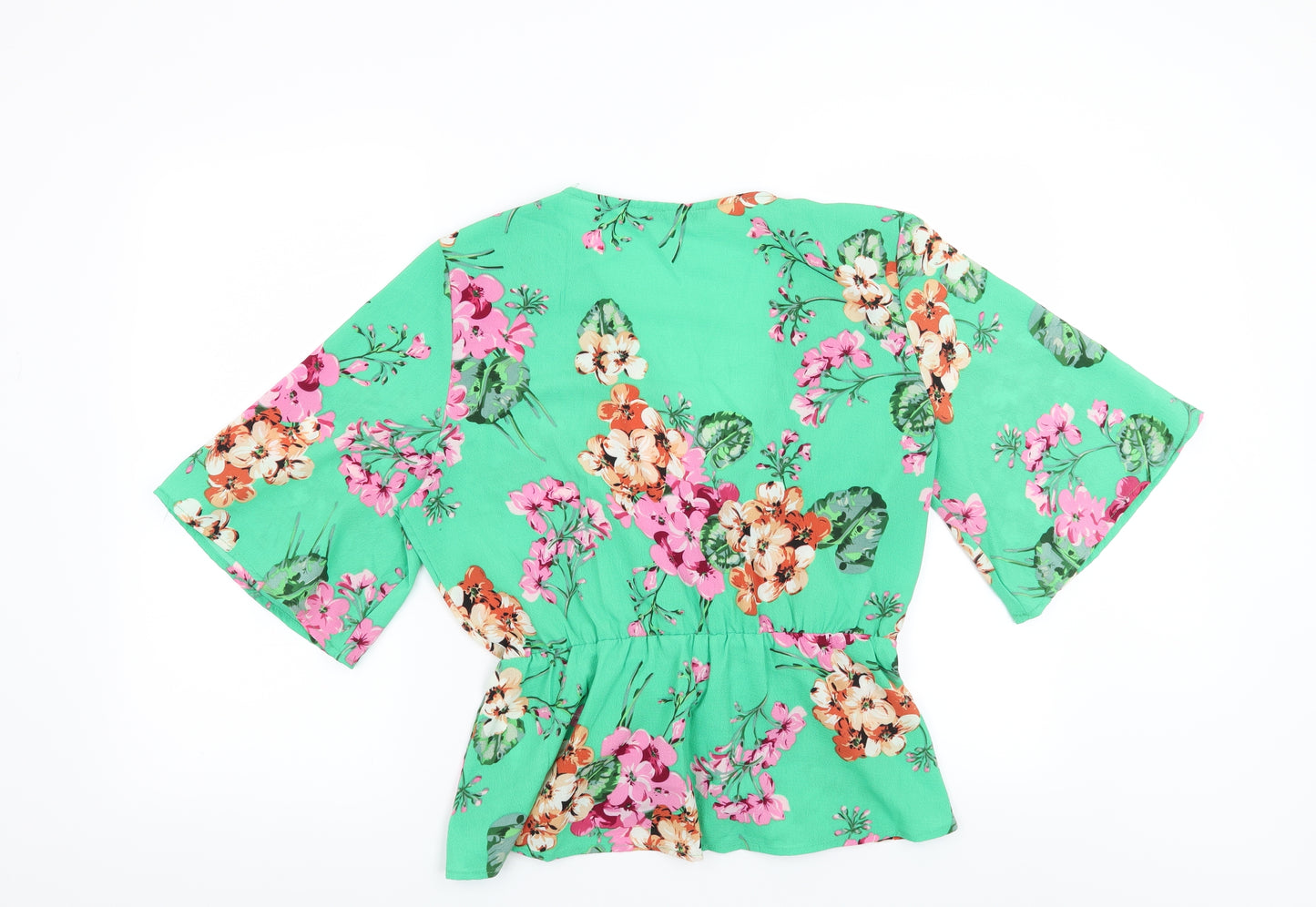 Quiz Womens Green Floral  Basic Blouse Size 14