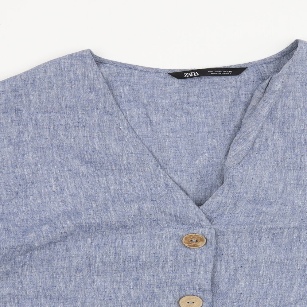 Zara Womens Blue   Basic Blouse Size L