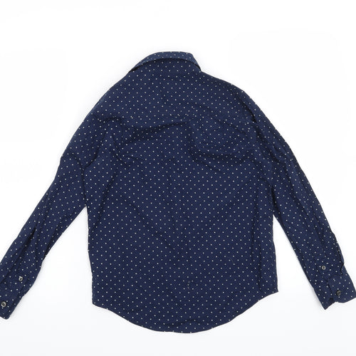 Place Boys Blue Geometric  Basic Button-Up Size 7-8 Years