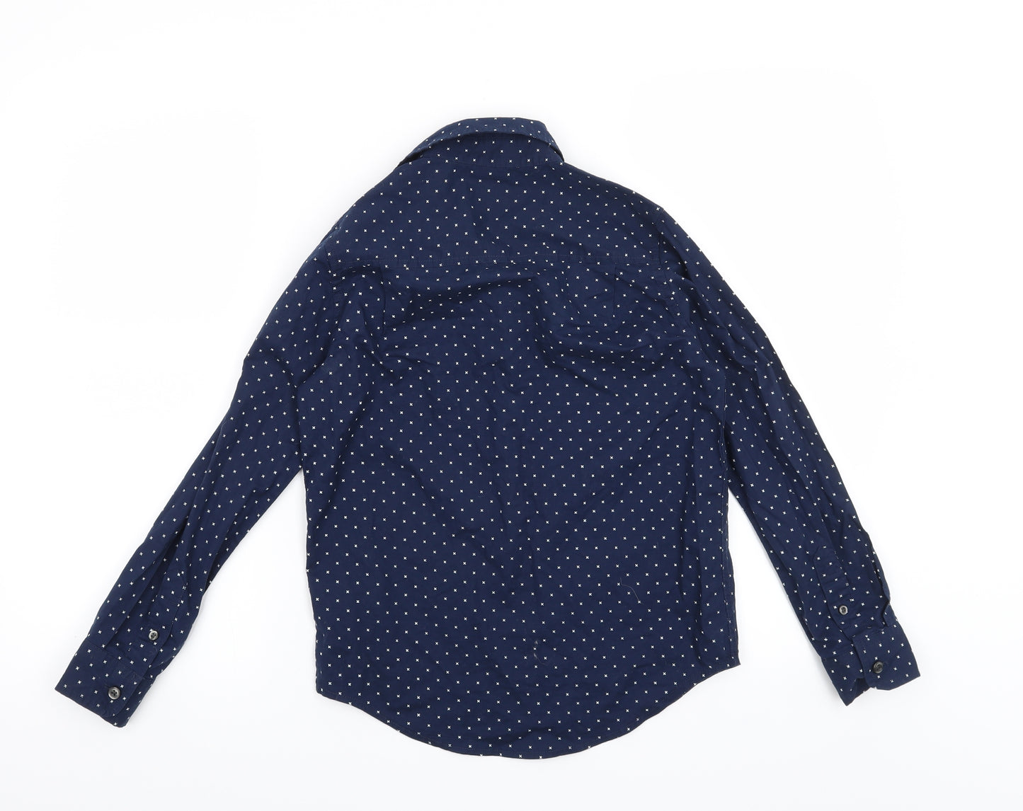 Place Boys Blue Geometric  Basic Button-Up Size 7-8 Years