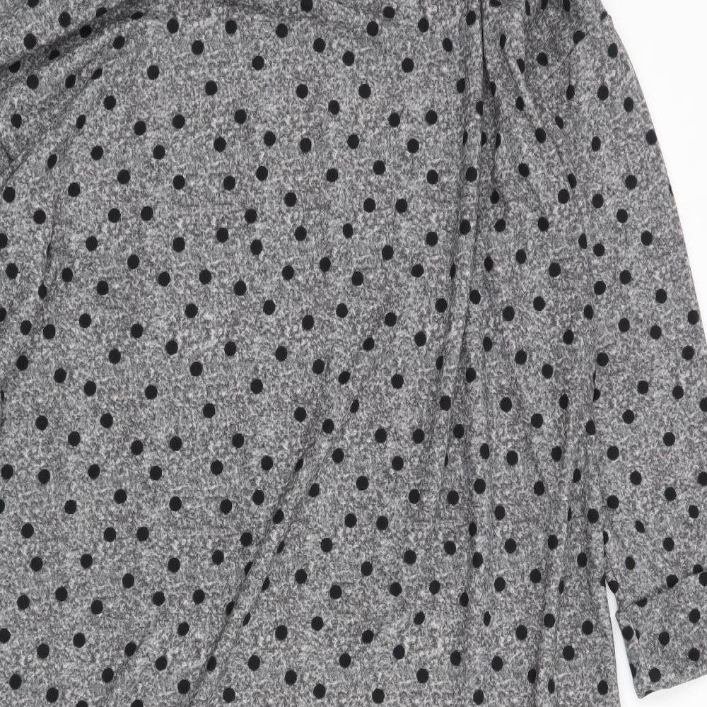 Nutmeg Womens Grey Polka Dot  Jumper Dress  Size 18