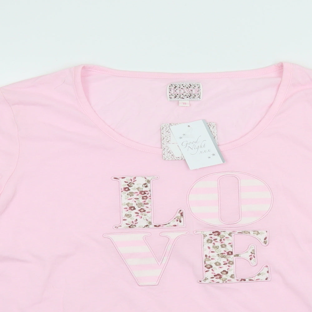 Matalan Womens Pink   Top Pyjama Top Size 18  - LOVE
