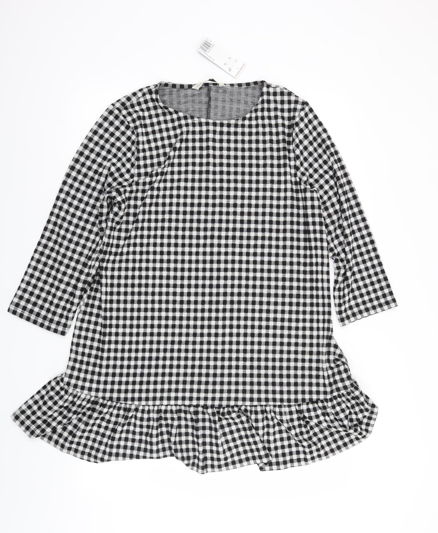 F&F Womens Black Gingham  T-Shirt Dress  Size 18