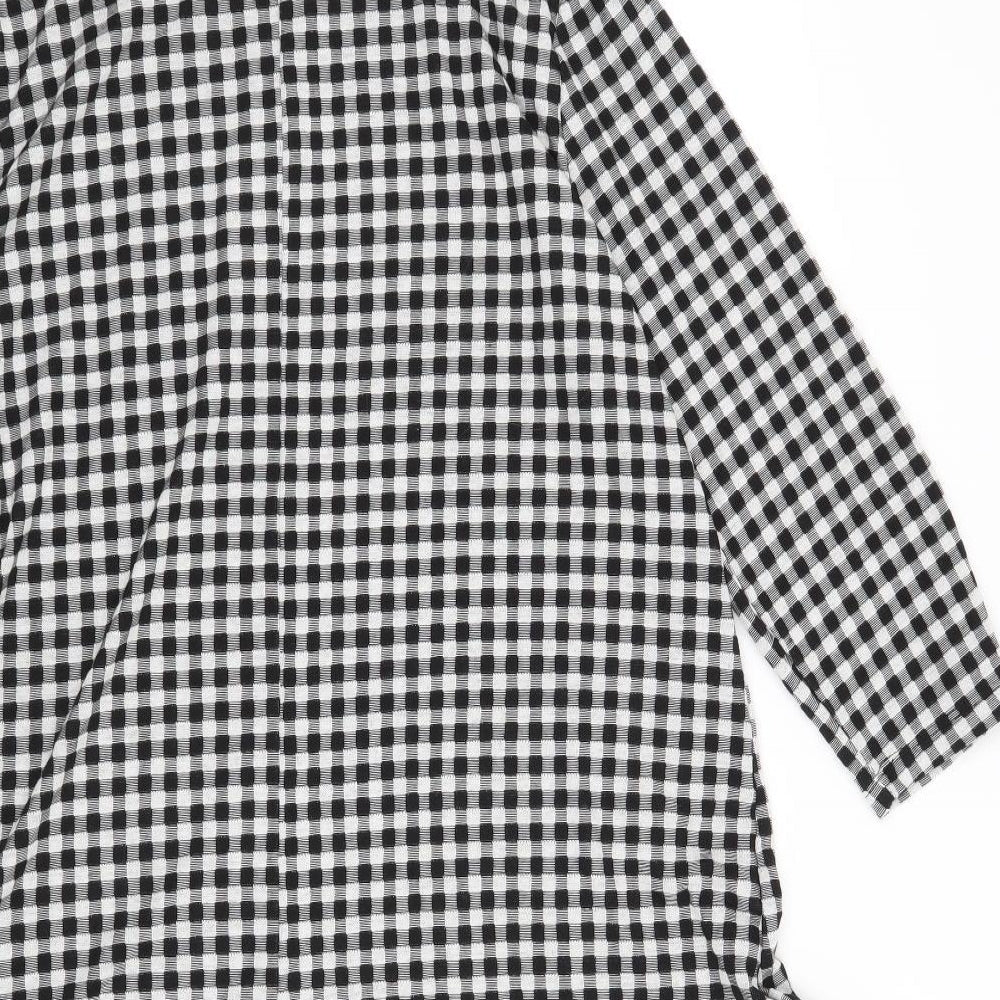 F&F Womens Black Gingham  T-Shirt Dress  Size 18