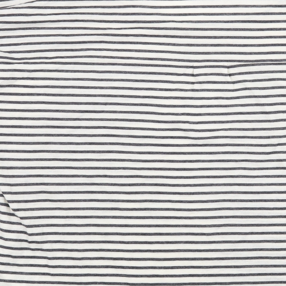 F&F Womens White Striped  Basic T-Shirt Size 18
