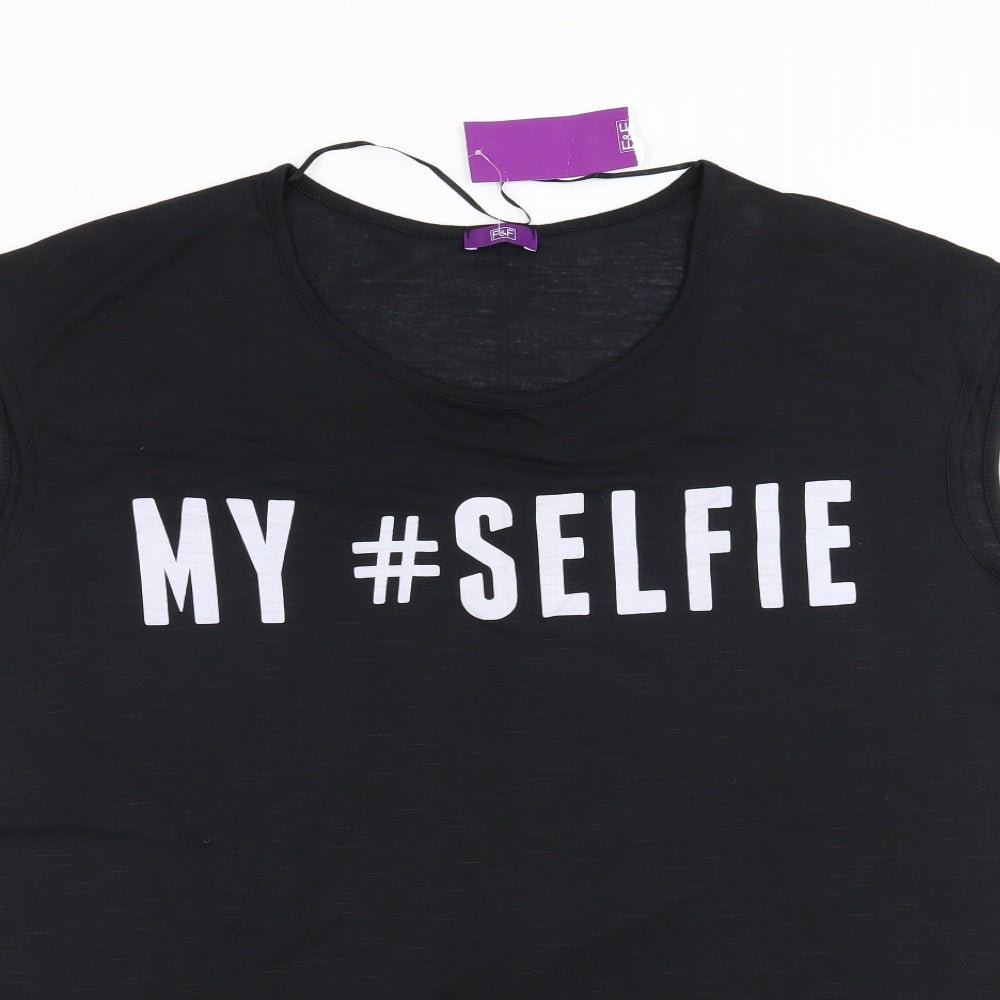 F&F Womens Black   Basic T-Shirt Size 20  - My #Selfie