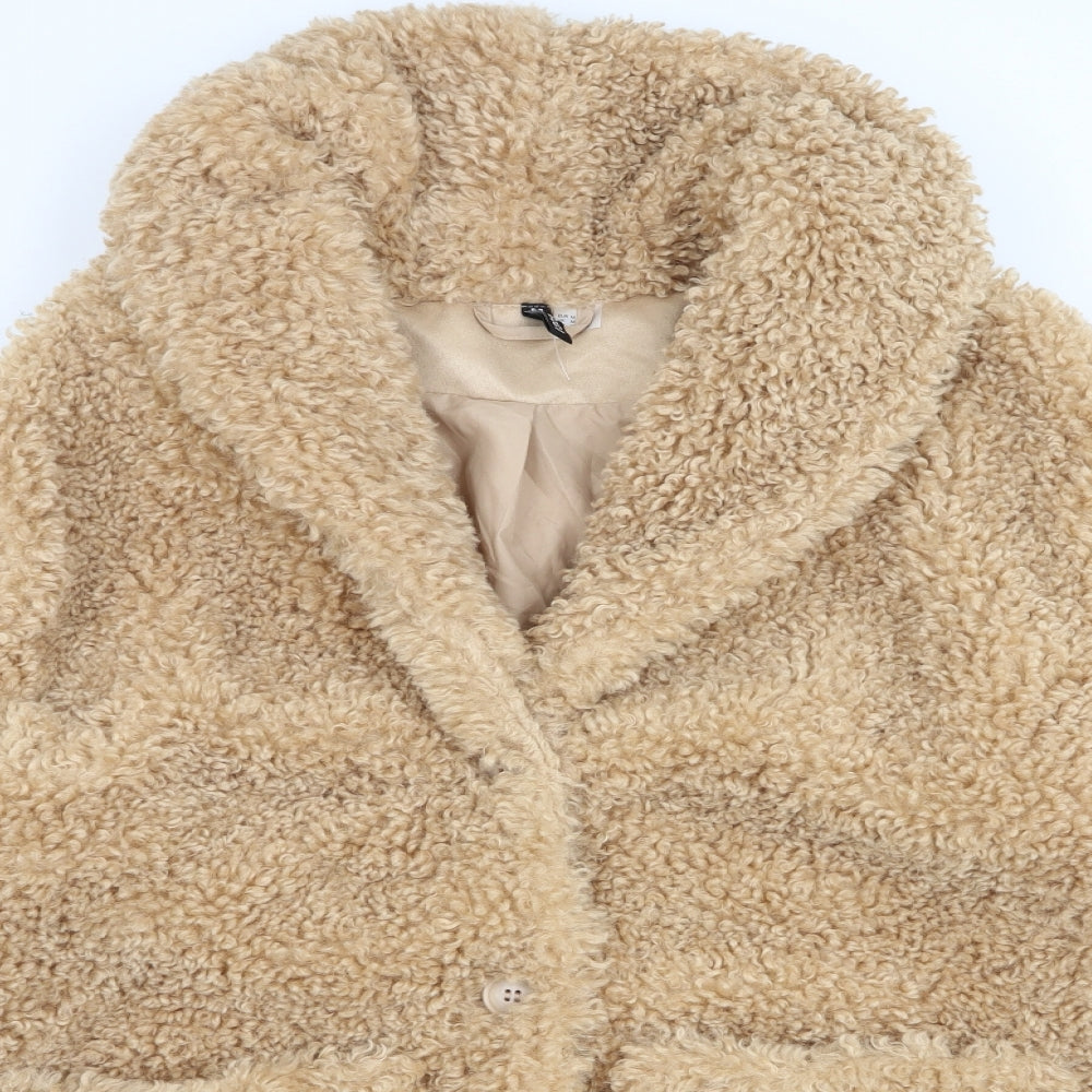 H&M Womens Beige   Overcoat Coat Size M