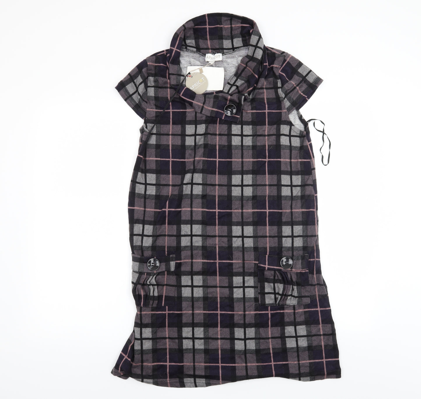 Apricot Womens Grey Check  Jumper Dress  Size 14