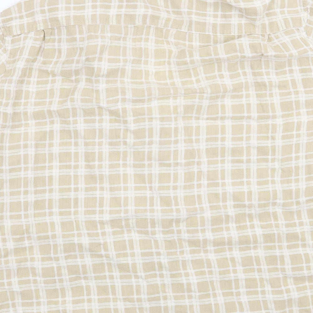 Gap Mens Beige Check   Button-Up Size XL