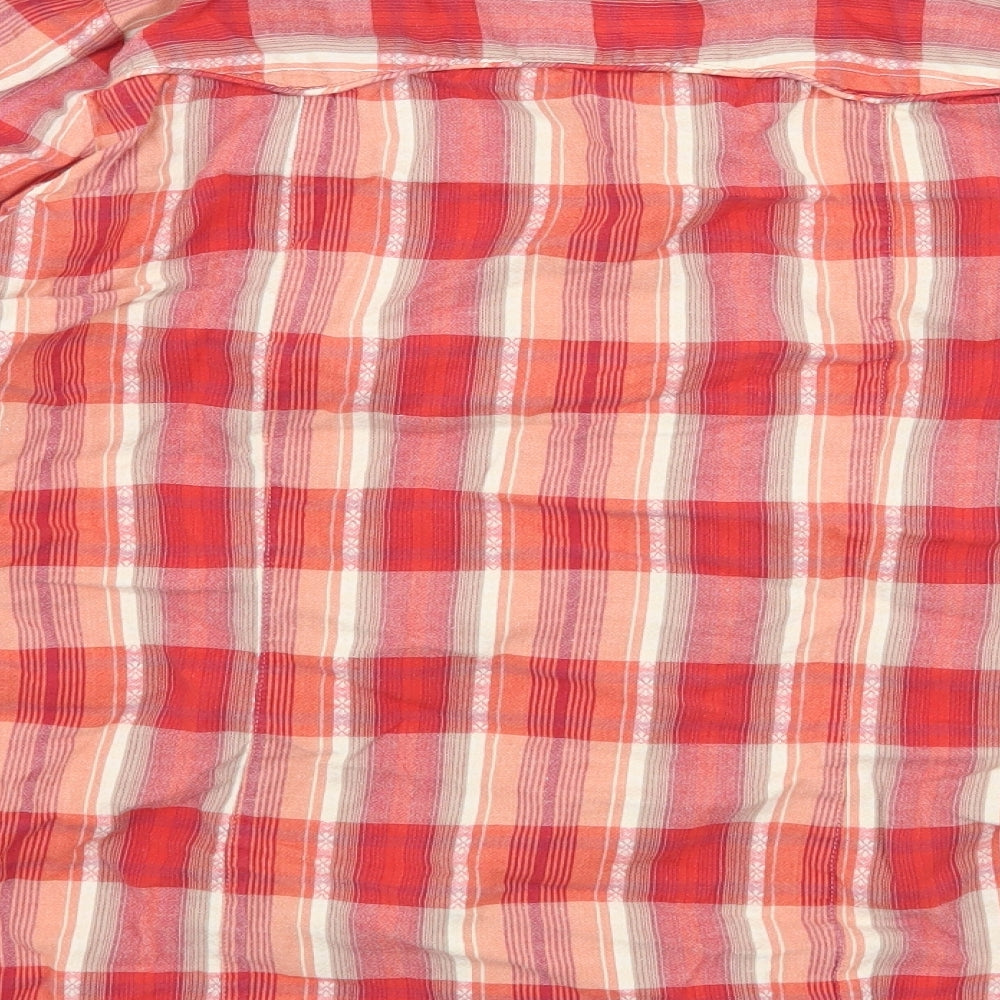 George Womens Red Check  Basic Button-Up Size 14
