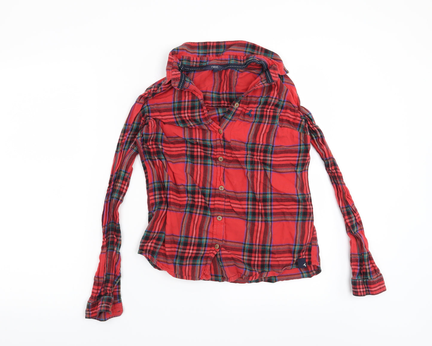 NEXT Womens Red Check  Basic Button-Up Size 8