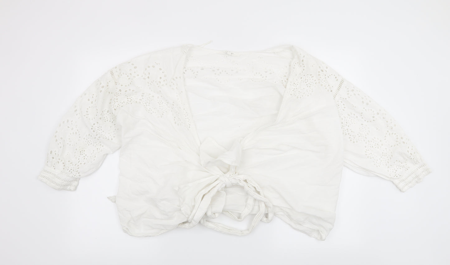 Savannah Miller Womens White Floral  Basic Blouse Size 16