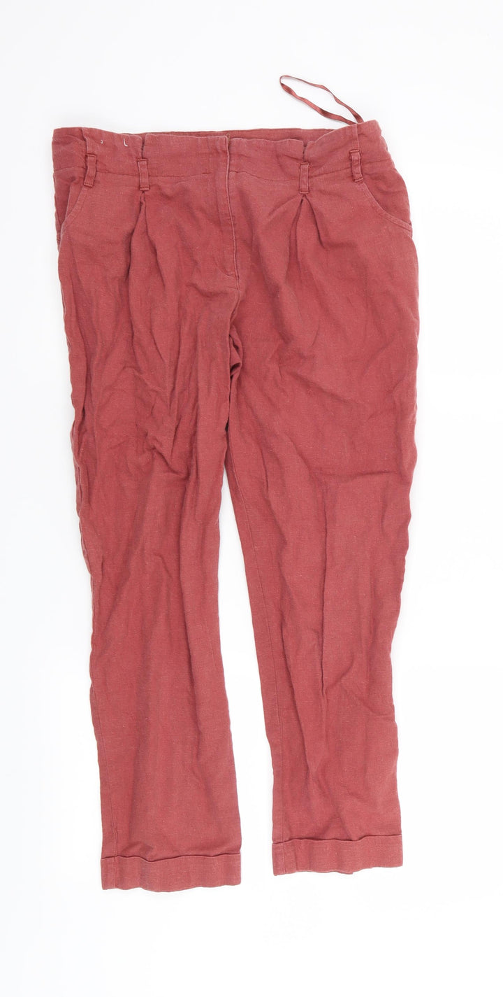 New Look Womens Red Trousers Size 12 L26 in