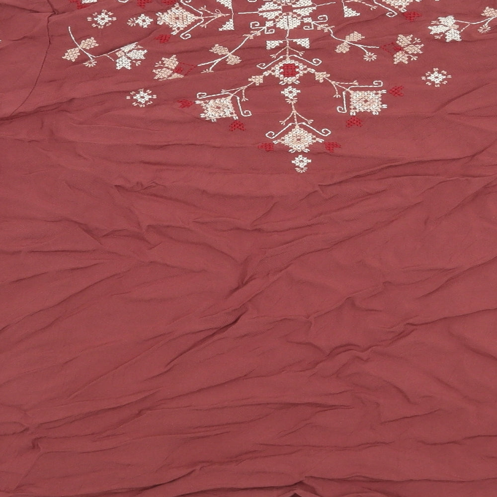 New Look Womens Red Geometric  Kimono Blouse Size S