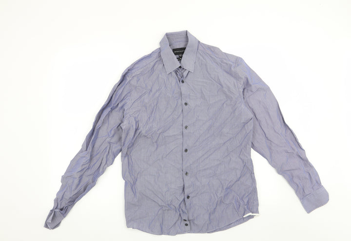 Limited Collection Mens Blue Striped Dress Shirt Size 15.5