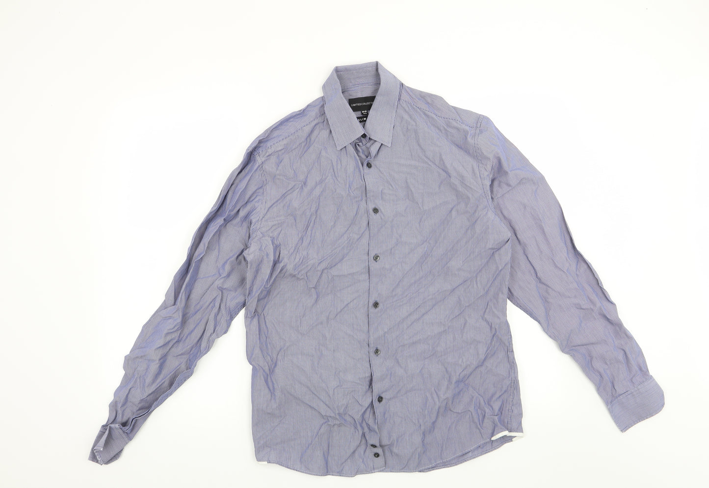 Limited Collection Mens Blue Striped   Dress Shirt Size 15.5