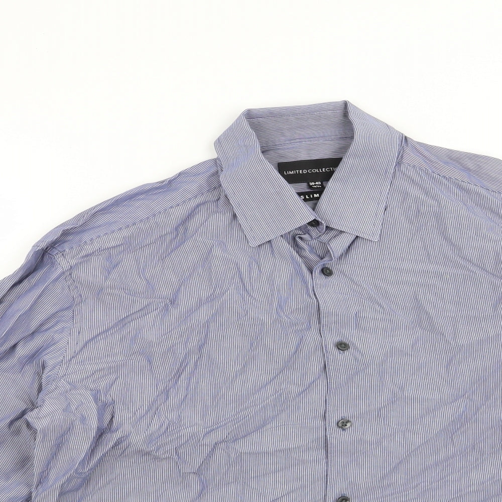 Limited Collection Mens Blue Striped   Dress Shirt Size 15.5