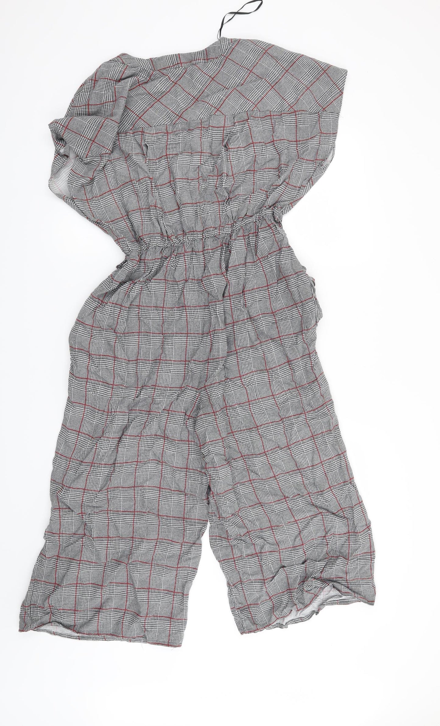 F&F Womens Black Check  Jumpsuit One-Piece Size 12