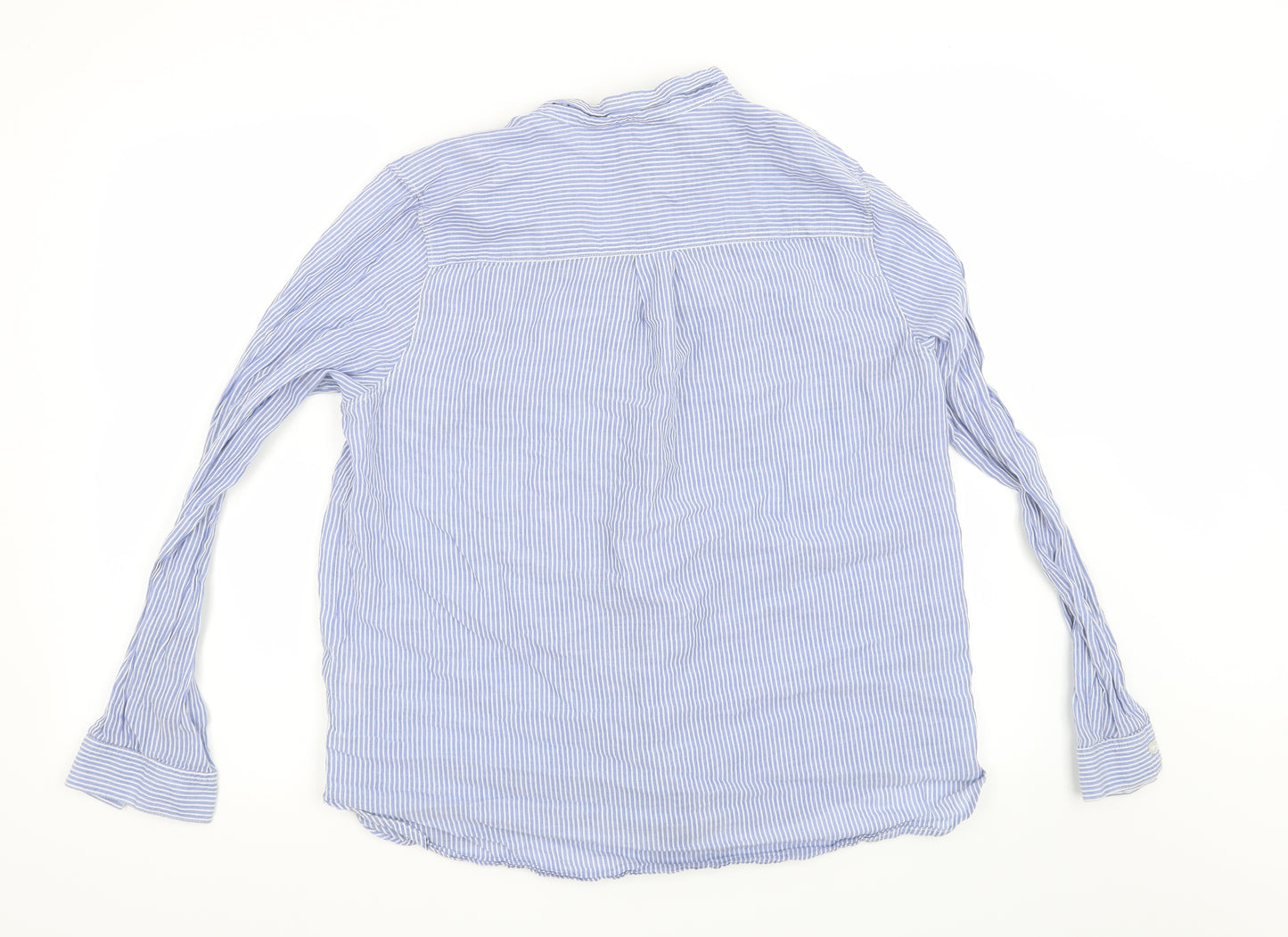New Look Womens Blue Striped  Basic Button-Up Size 14