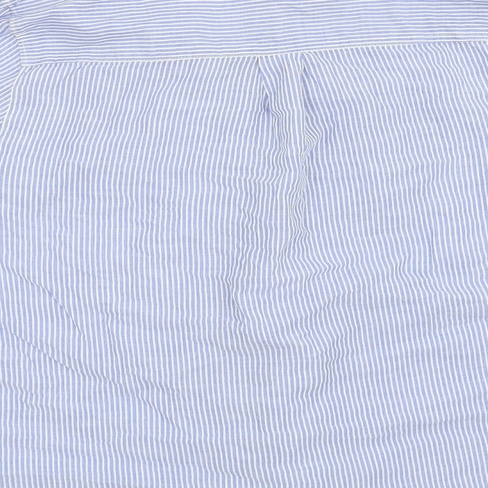 New Look Womens Blue Striped  Basic Button-Up Size 14