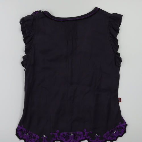 Uttam London  Womens Grey Floral  Basic T-Shirt Size M