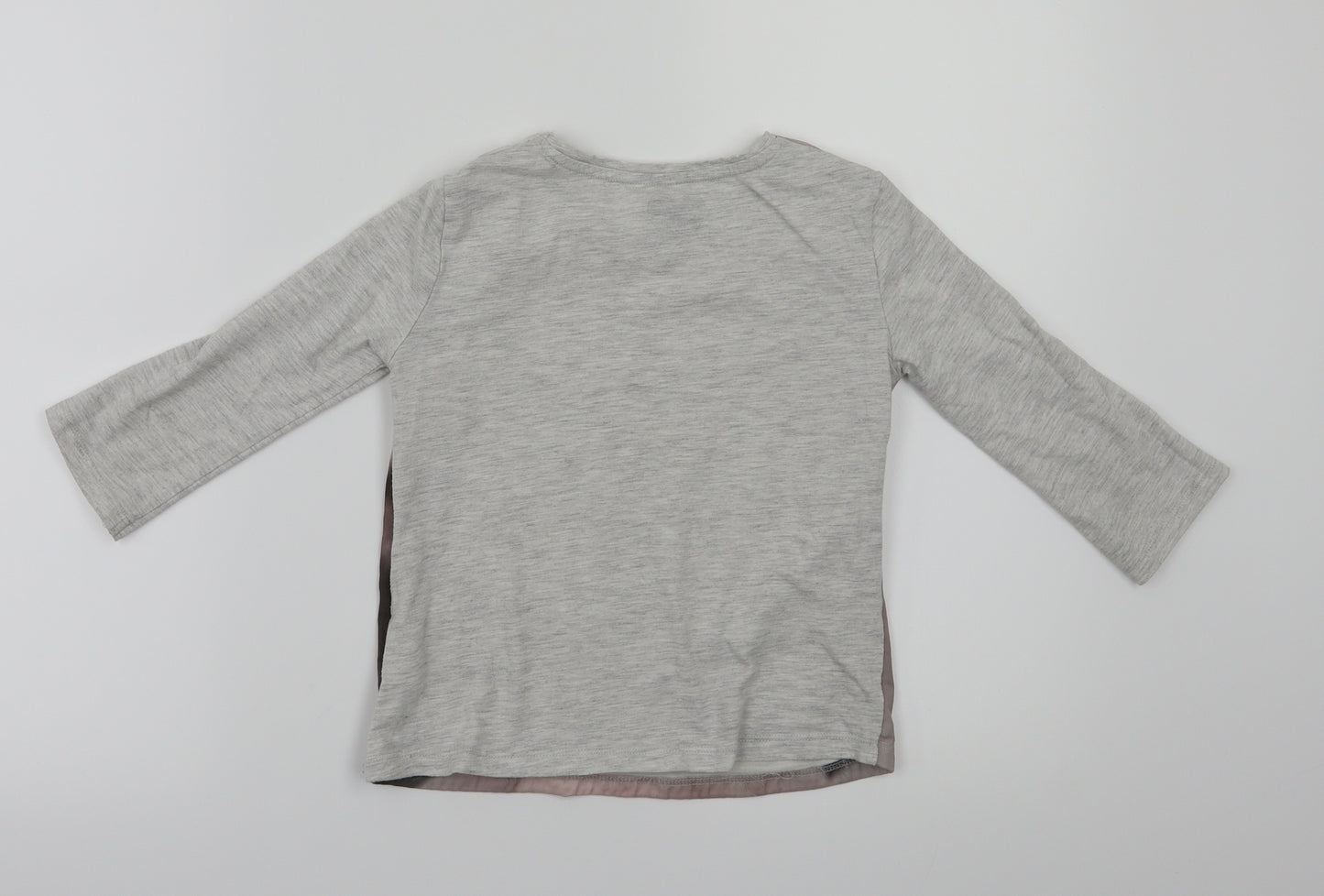 F&F Girls Grey Animal Print  Basic T-Shirt Size 7-8 Years