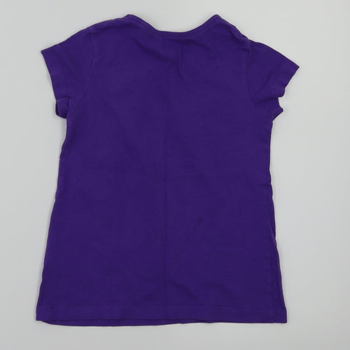 ice age  Girls Purple Animal Print  Basic T-Shirt Size 4-5 Years