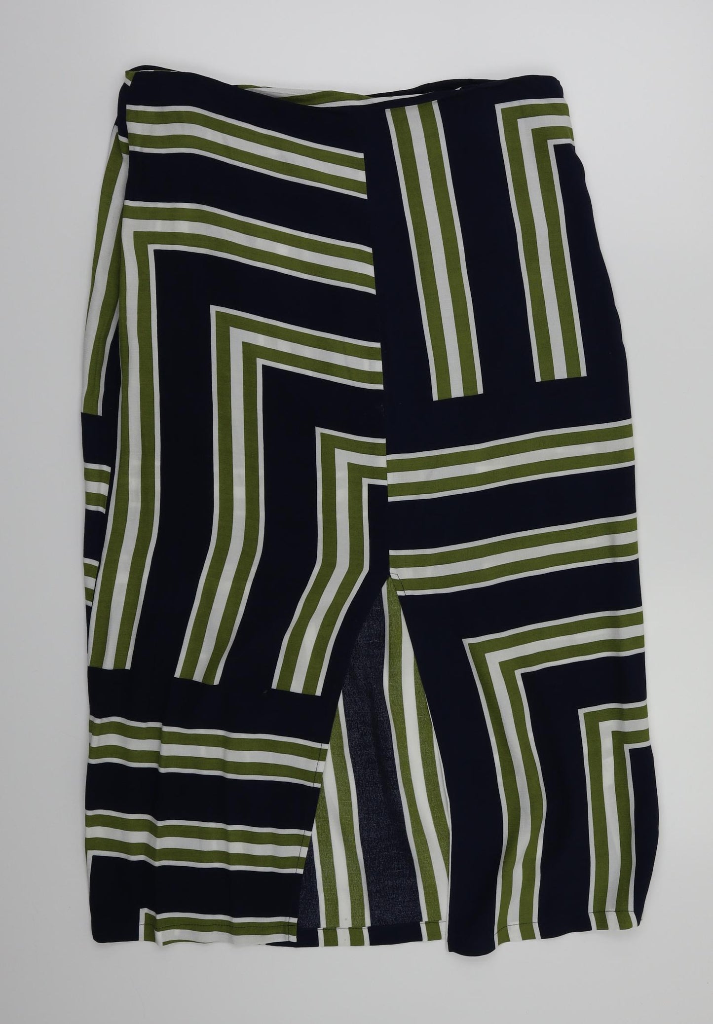 Topshop Womens Blue Striped  A-Line Skirt Size 12
