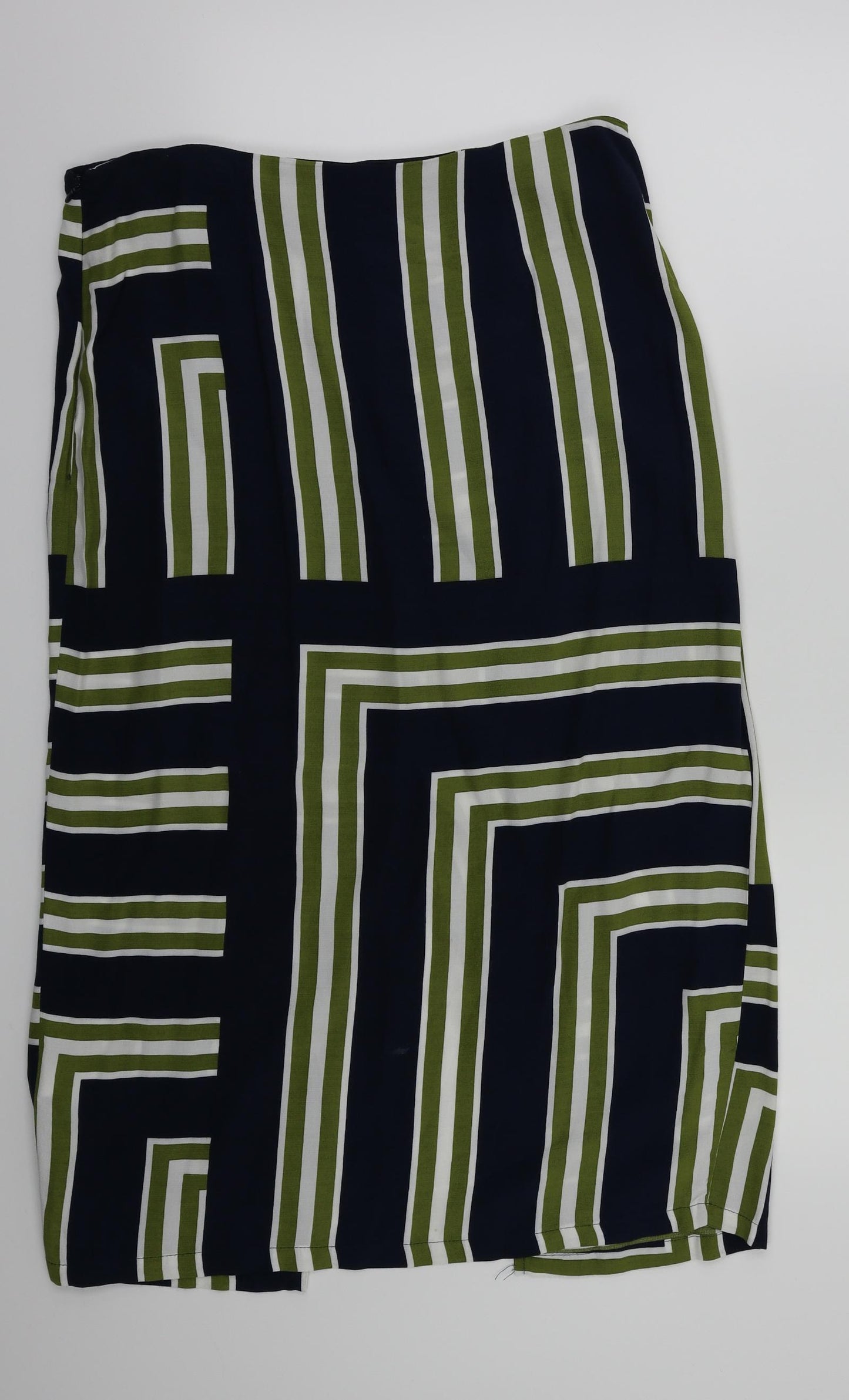 Topshop Womens Blue Striped  A-Line Skirt Size 12