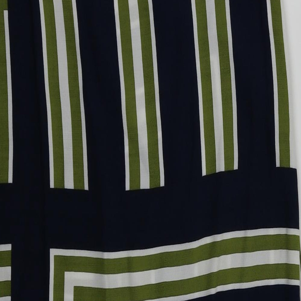 Topshop Womens Blue Striped  A-Line Skirt Size 12