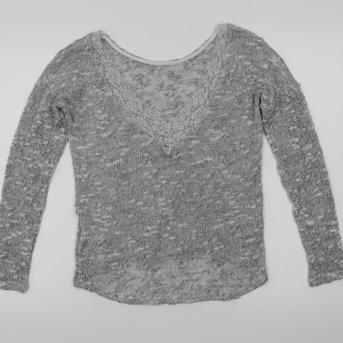VILA Womens Grey Floral  Basic T-Shirt Size XS