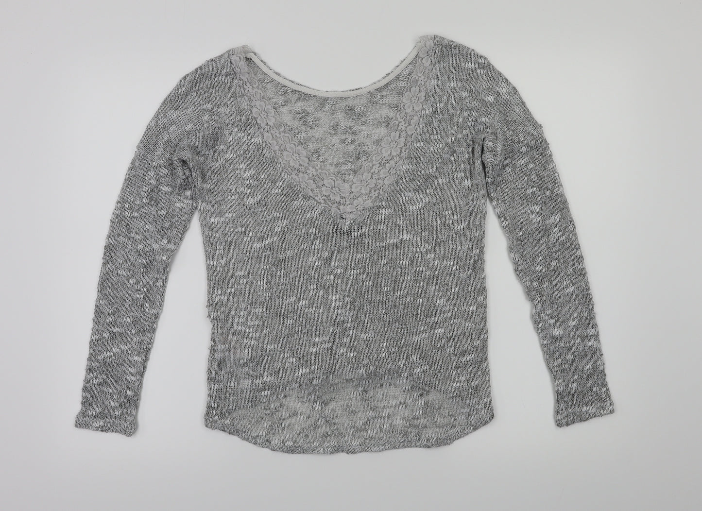 VILA Womens Grey Floral  Basic T-Shirt Size XS