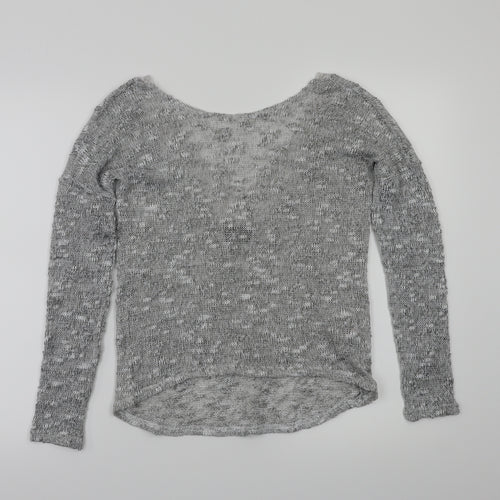 VILA Womens Grey Floral  Basic T-Shirt Size XS