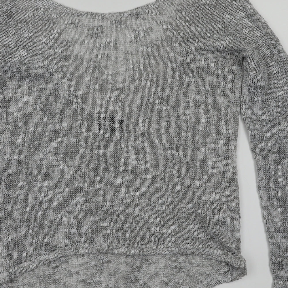 VILA Womens Grey Floral  Basic T-Shirt Size XS