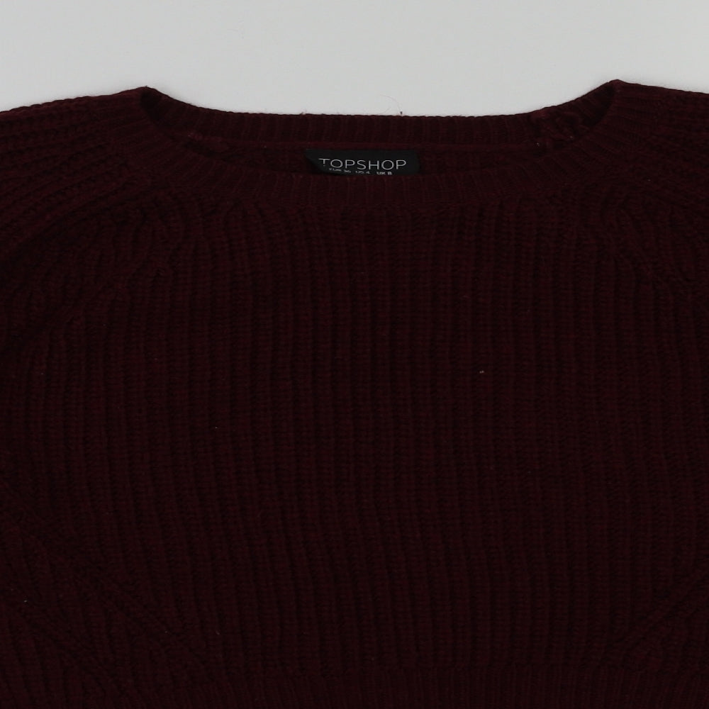Topshop Womens Red   Pullover Jumper Size 8