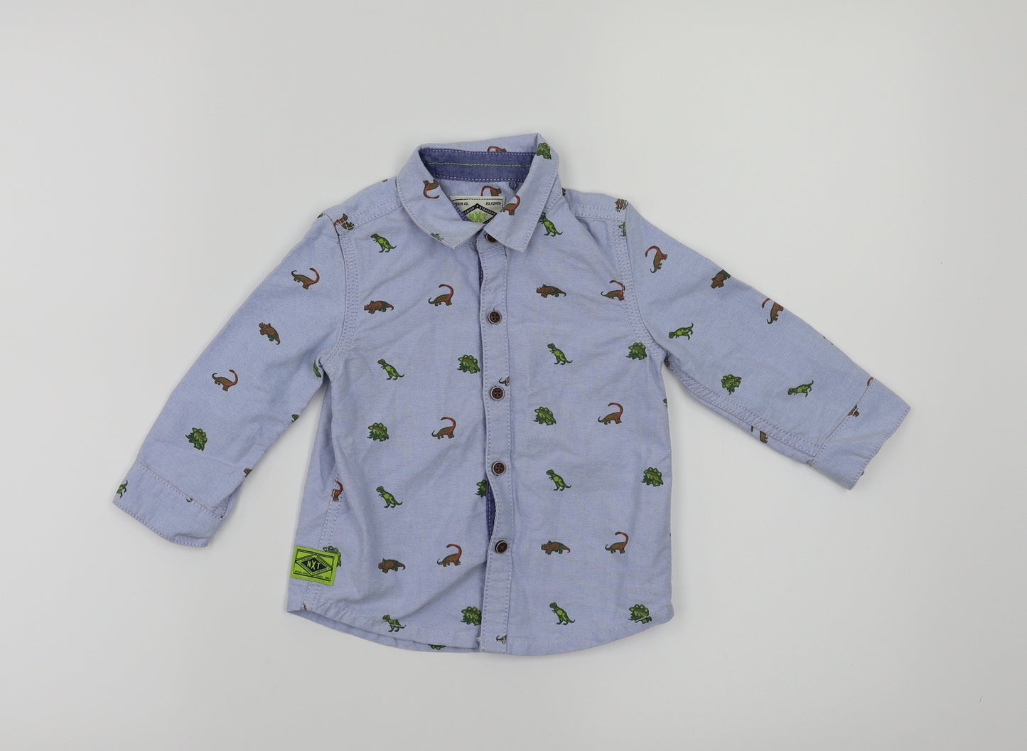 denim & co  Boys Blue Animal Print  Basic T-Shirt Size 12-18 Months