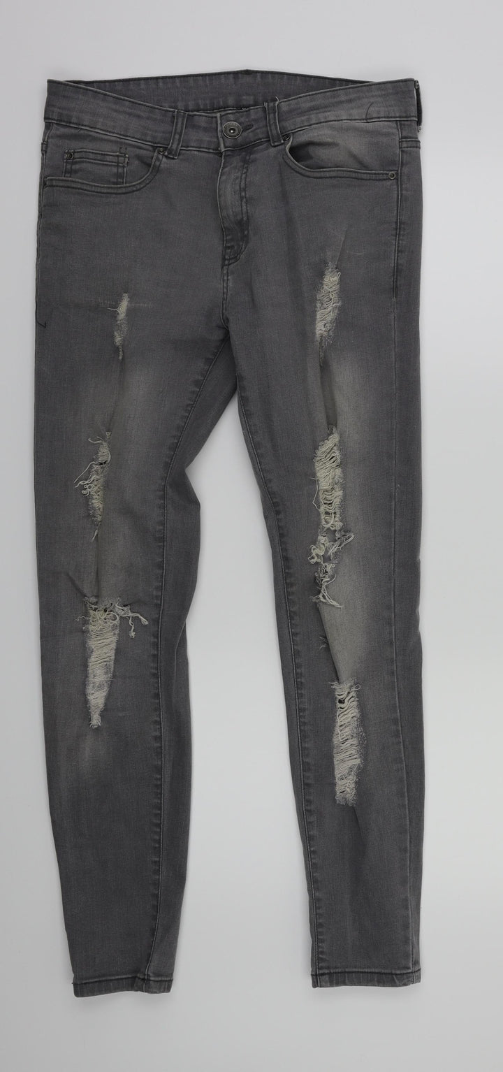 Preworn Womens Grey Skinny Jeans Size 30 L29 in