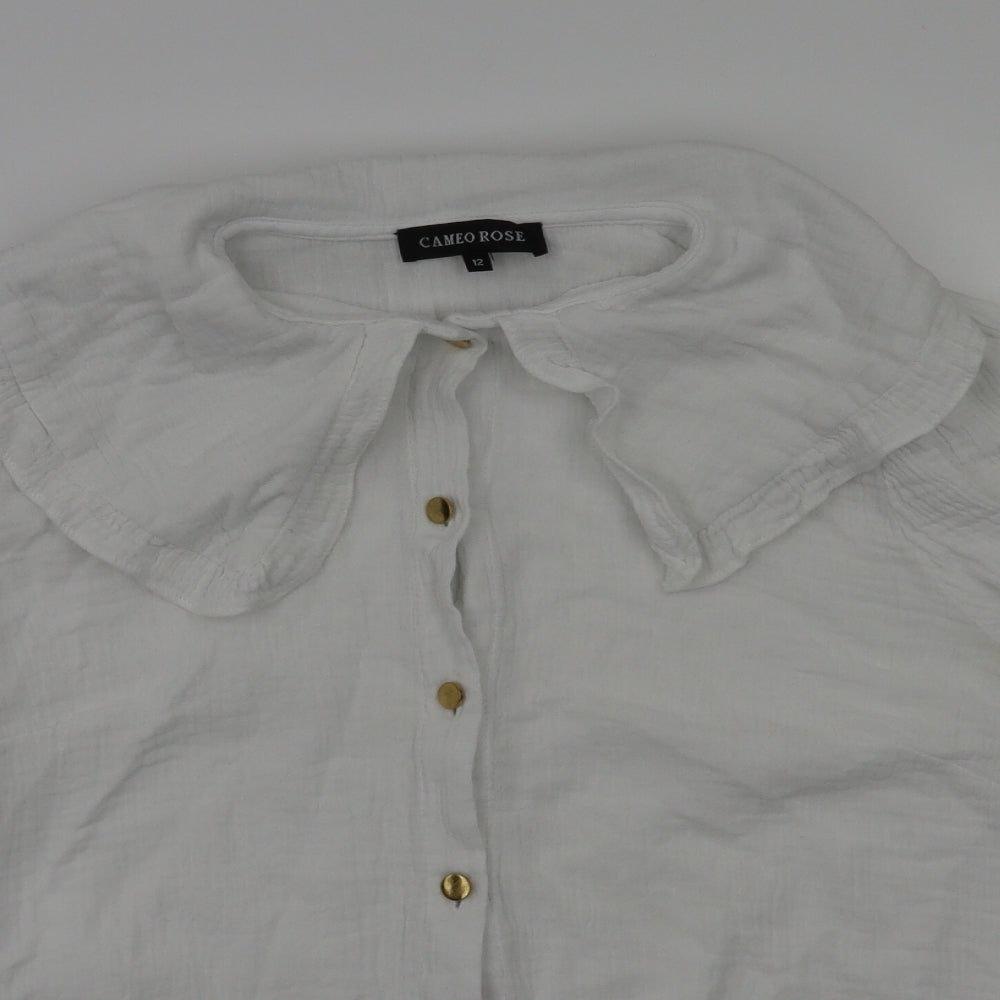Cameo rose Womens White Floral  Basic T-Shirt Size 12