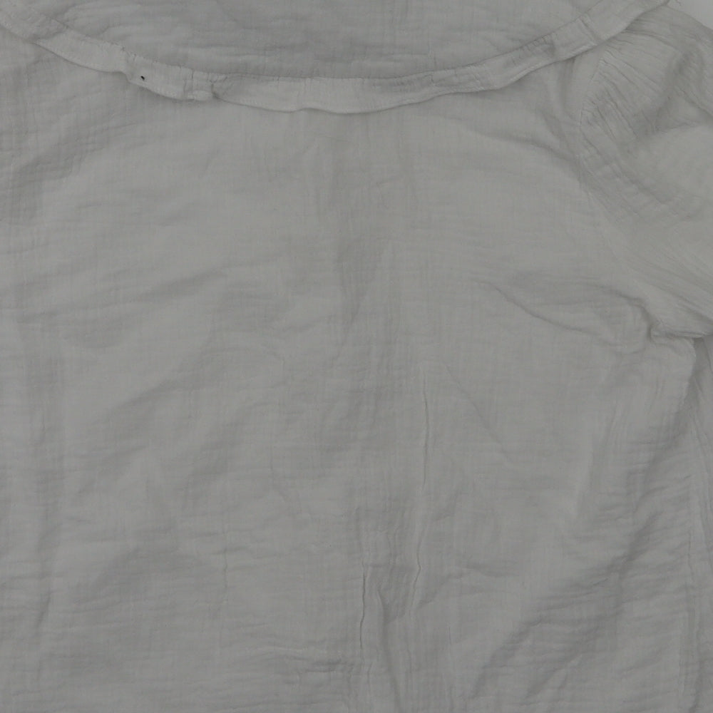 Cameo rose Womens White Floral  Basic T-Shirt Size 12